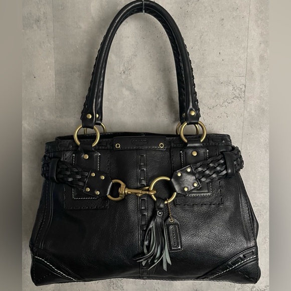Coach Black Leather Satchel - Picture 5 of 15
